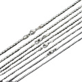 1,5 мм-3 мм серебряные ювелирные украшения из нержавеющей стали украшения круглой цепи бусинки мужская и женские ожерелья